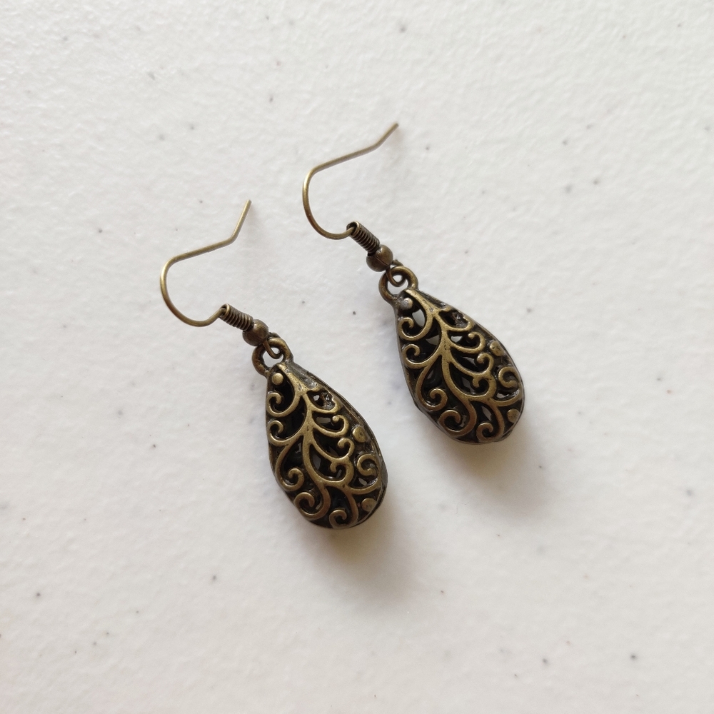 3 for $10 - Bronze teardrop dangles
